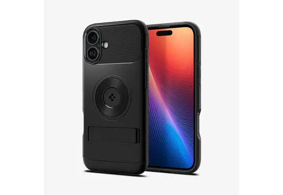 Spigen Slim Armor Kickstand MagSafe Case for iPhone 16 - Black