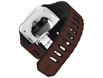 ITSKINS Ballistic R Lux Pineapple leather  Band  for Apple Watch 42/44/45/46/49mm - Brown