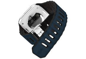 ITSKINS Ballistic R Lux Pineapple leather  Band  for Apple Watch 42/44/45/46/49mm - Navy Blue