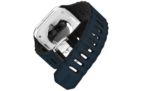 ITSKINS Ballistic R Lux Pineapple leather  Band  for Apple Watch 42/44/45/46/49mm - Navy Blue