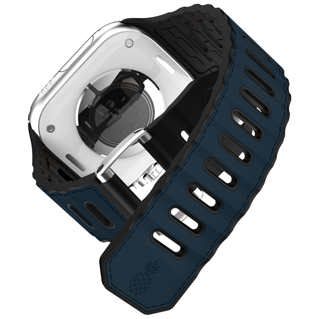 ITSKINS Ballistic R Lux Pineapple leather  Band  for Apple Watch 42/44/45/46/49mm - Navy Blue