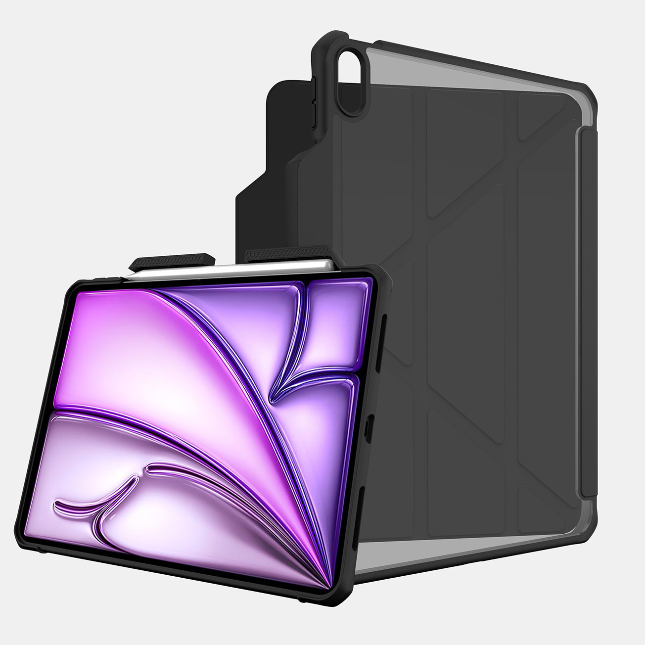 ITSKINS Hybrid R Solid Folio Case for iPad Air 11" M2 (6th-Gen 2024) - Black