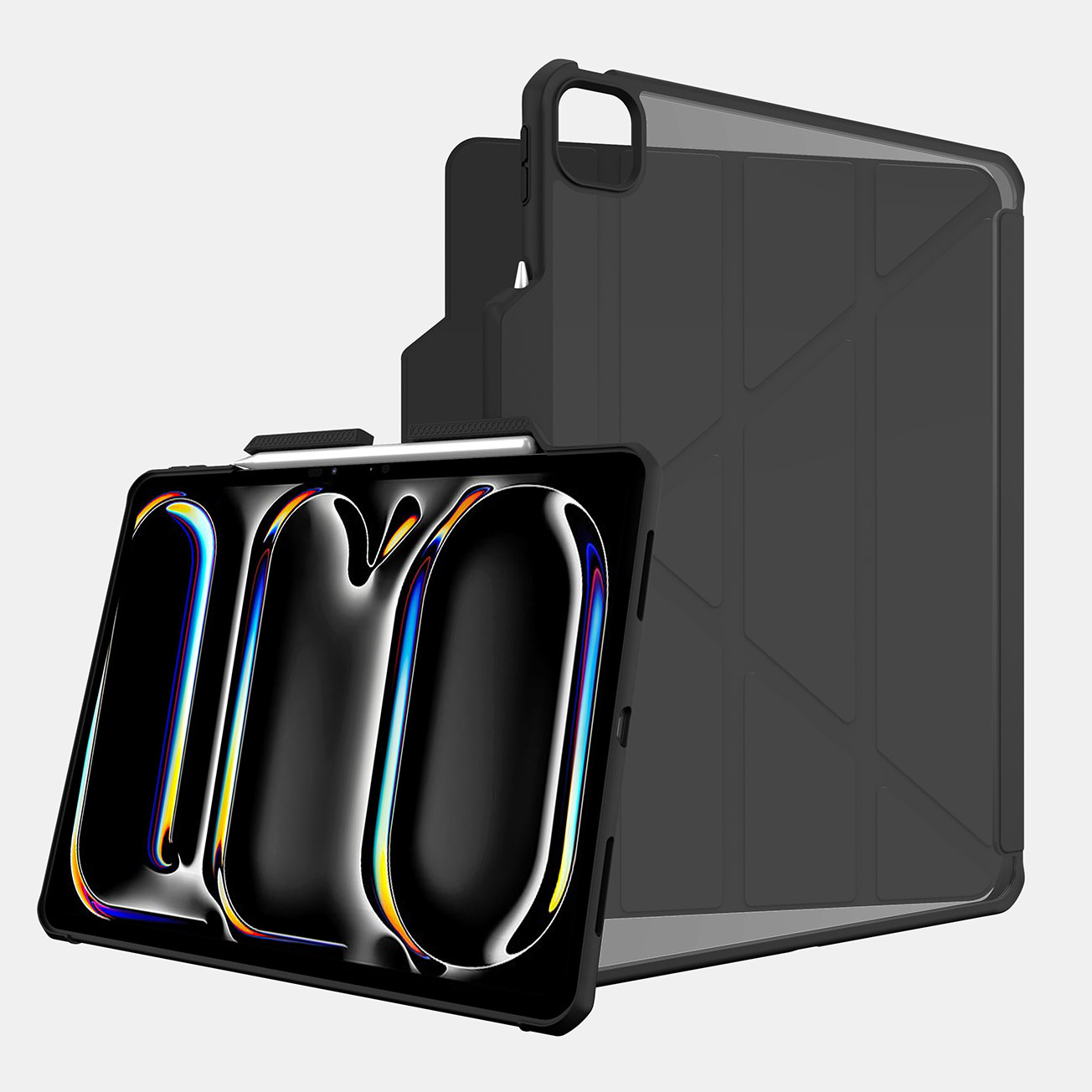 ITSKINS Hybrid R Solid Folio Case for iPad Pro 13" M4 (7th-Gen 2024) - Black