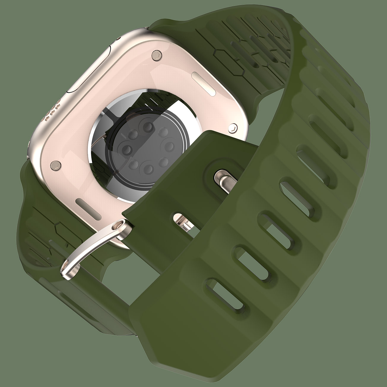 ITSKINS Spectrum R Silk  Band  for Apple Watch 42/44/45/46/49mm - Olive Green