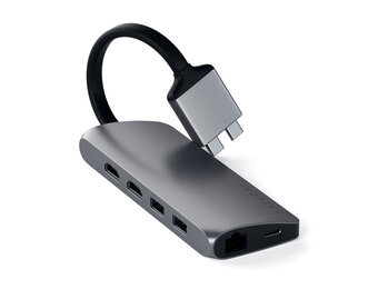 Satechi Type-C Dual Multimedia Adapter with Dual 4K HDMI - Space Gray
