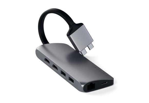 Satechi Type-C Dual Multimedia Adapter with Dual 4K HDMI - Space Gray