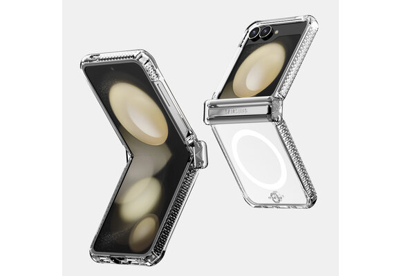 ITSKINS Hybrid R Clear Hinge MagSafe Case for Samsung Galaxy Z Flip 6 - Transparent