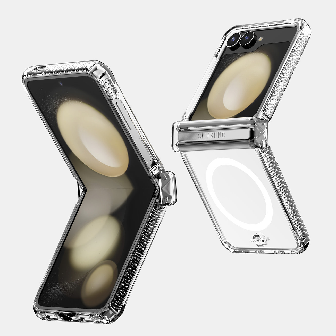 ITSKINS Hybrid R Clear Hinge MagSafe Case for Samsung Galaxy Z Flip 6 - Transparent