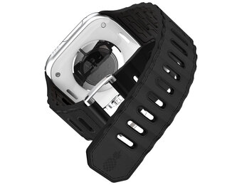 ITSKINS Ballistic R Lux Pineapple leather Band for Apple Watch 42/44/45/46/49mm - Black