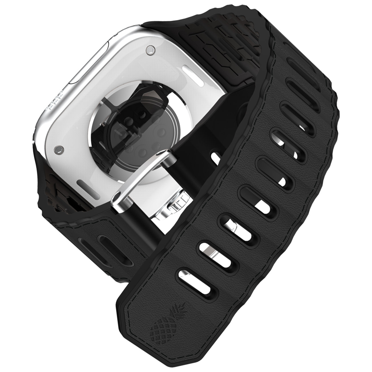 ITSKINS Ballistic R Lux Pineapple leather Band for Apple Watch 42/44/45/46/49mm - Black