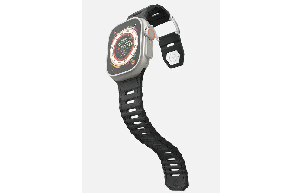 ITSKINS Ballistic R Lux Pineapple leather Band for Apple Watch 42/44/45/46/49mm - Black