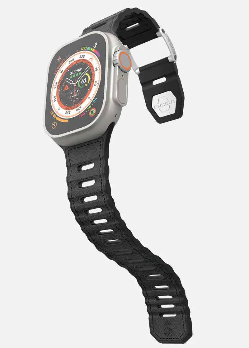 ITSKINS Ballistic R Lux Pineapple leather Band for Apple Watch 42/44/45/46/49mm - Black