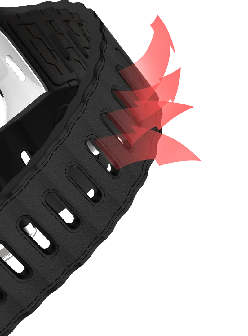 ITSKINS Ballistic R Lux Pineapple leather Band for Apple Watch 42/44/45/46/49mm - Black