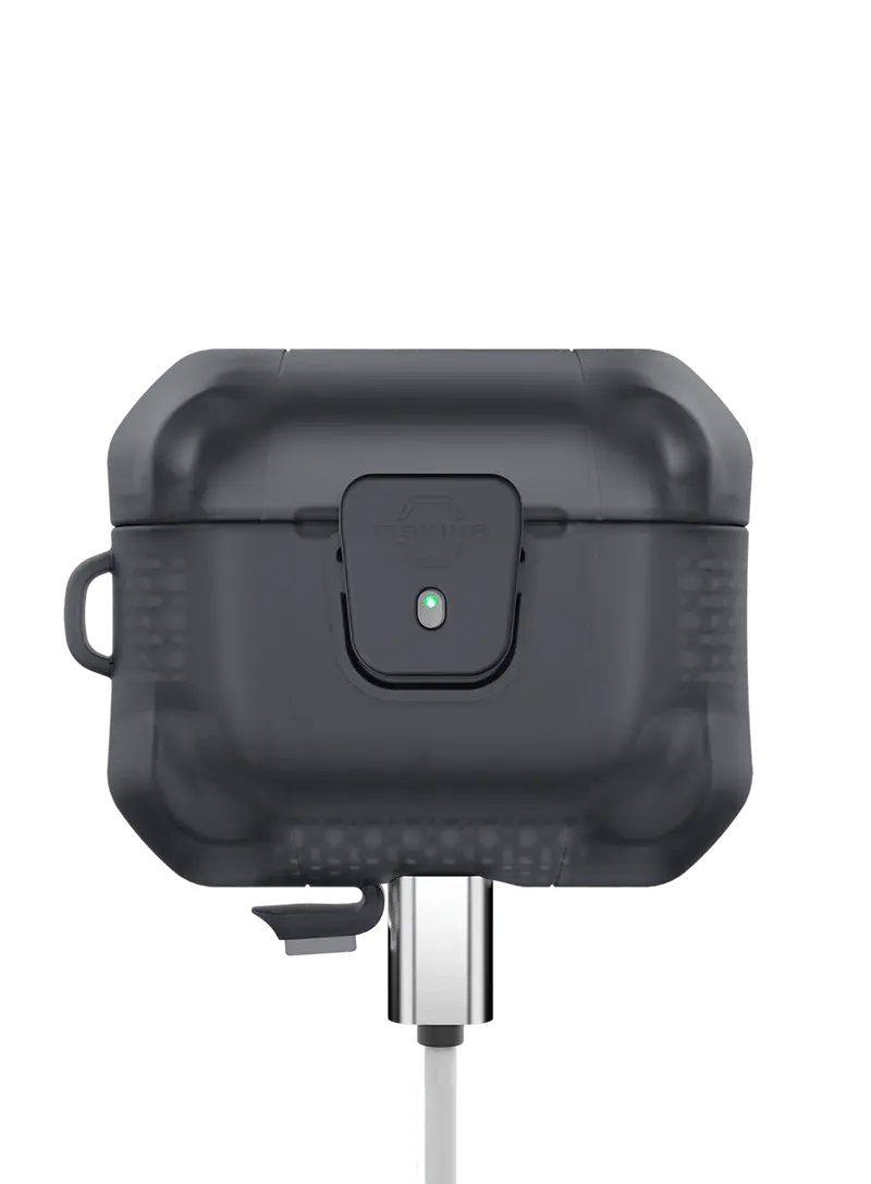 ITSKINS Spectrum R Frost Case with Lock for AirPods Pro / Pro 2 - Smoke