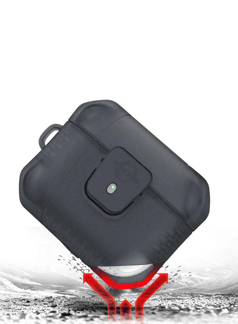 ITSKINS Spectrum R Frost Case with Lock for AirPods Pro / Pro 2 - Smoke