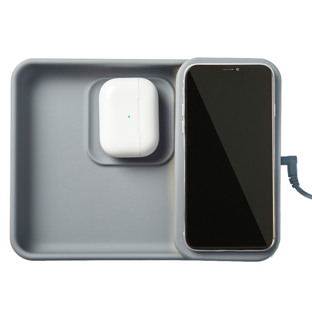 TYLT Tray Pivot Phone and Headphone Wireless Charging Pad 10w - Gray