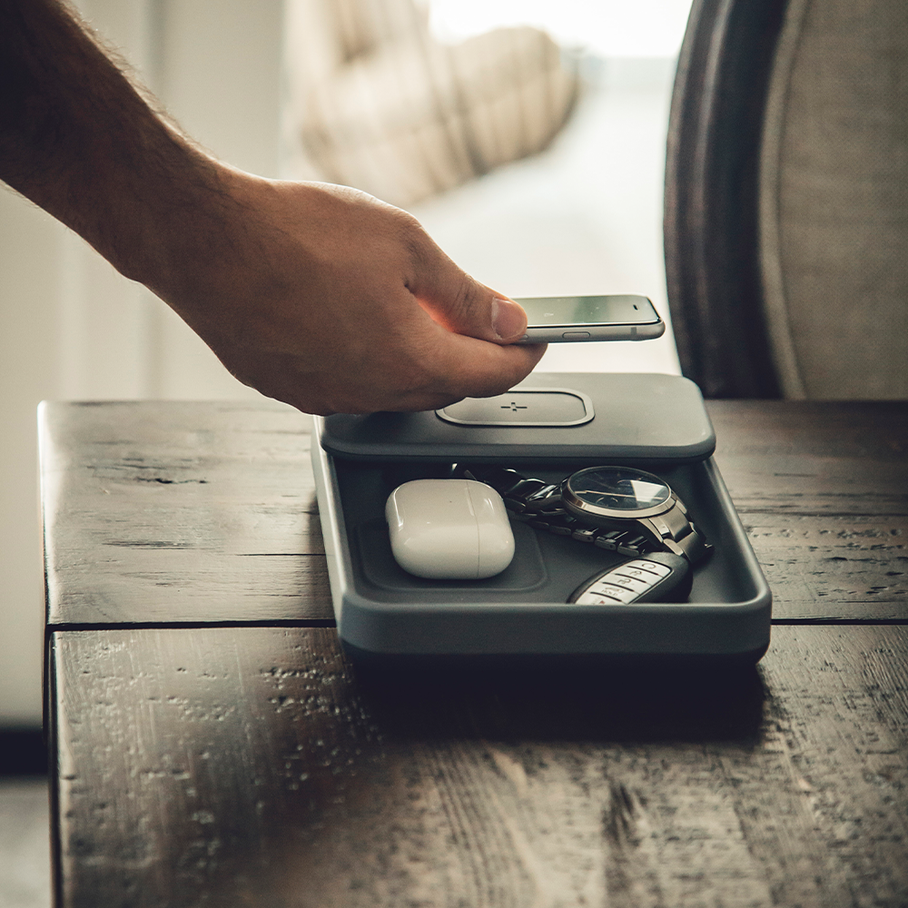 TYLT Tray Pivot Phone and Headphone Wireless Charging Pad 10w - Gray