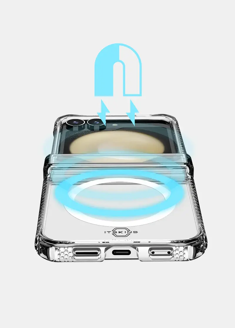 ITSKINS Hybrid R Clear Hinge MagSafe Case for Samsung Galaxy Z Flip 6 - Transparent