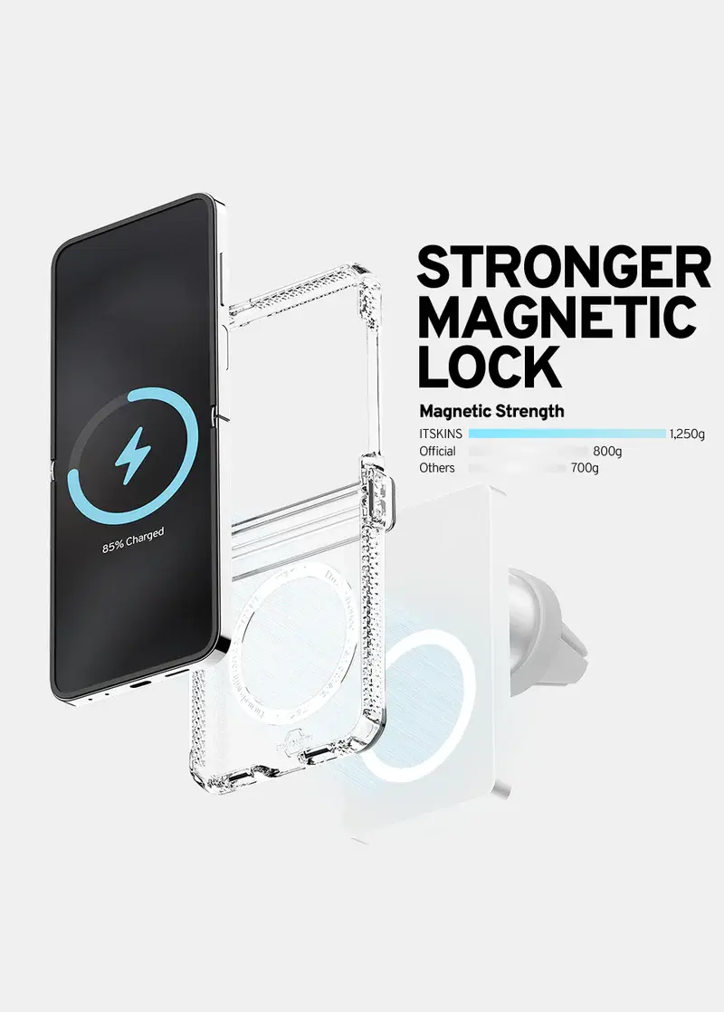 ITSKINS Hybrid R Clear Hinge MagSafe Case for Samsung Galaxy Z Flip 6 - Transparent