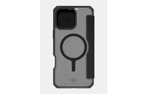 ITSKINS Hybrid R Leather Folio MagSafe Case for iPhone 16 Pro Max - Black