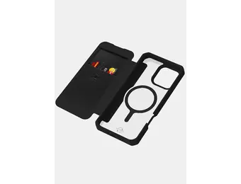 ITSKINS Hybrid R Leather Folio MagSafe Case for iPhone 16 Pro Max - Black