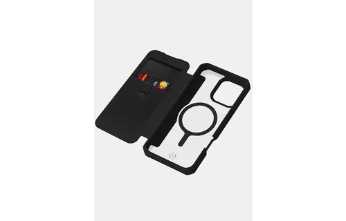 ITSKINS Hybrid R Leather Folio MagSafe Case for iPhone 16 Pro Max - Black