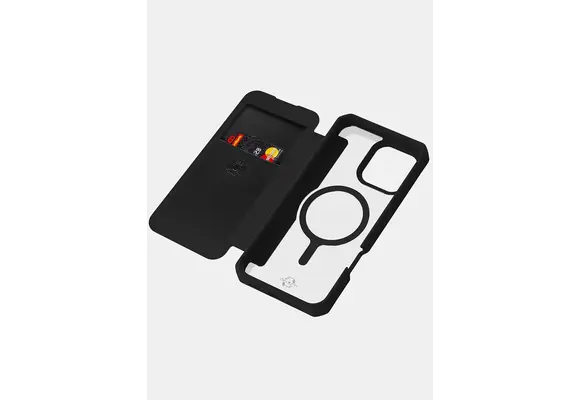 ITSKINS Hybrid R Leather Folio MagSafe Case for iPhone 16 Pro Max - Black