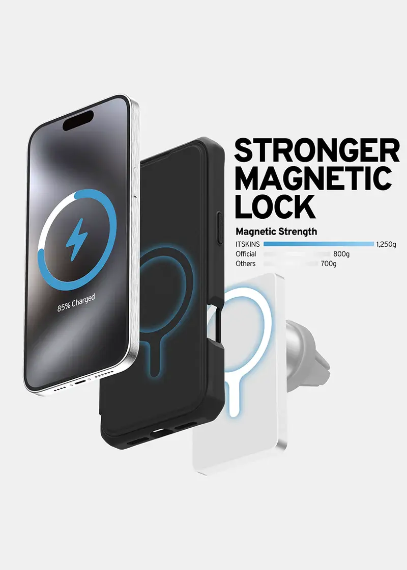 ITSKINS Hybrid R Leather Folio MagSafe Case for iPhone 16 Pro Max - Black