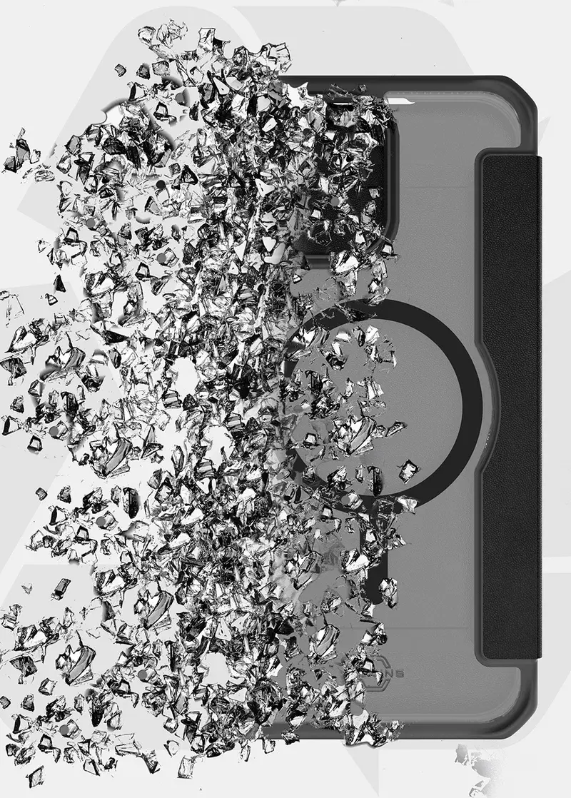 ITSKINS Hybrid R Leather Folio MagSafe Case for iPhone 16 Pro Max - Black