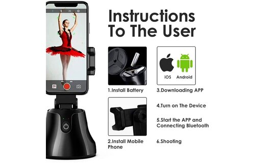 Apai Genie Samart Robot Cameraman 360°Rotation Face Tracking Mobile Phone Holder