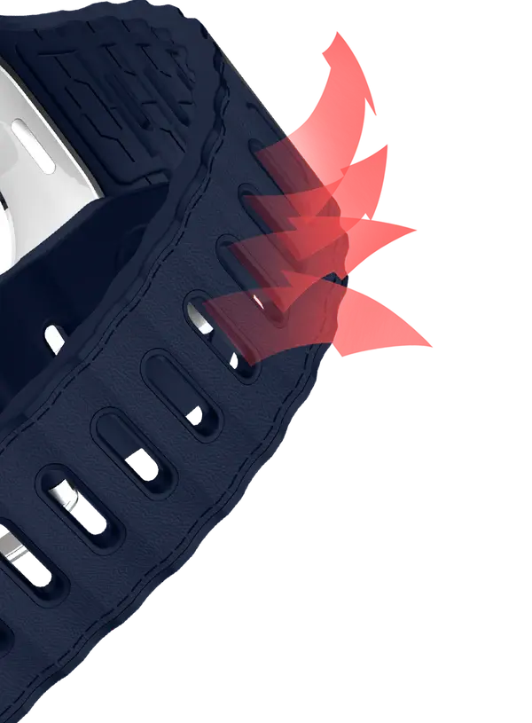 ITSKINS Ballistic R Lux Pineapple leather  Band  for Apple Watch 42/44/45/46/49mm - Navy Blue