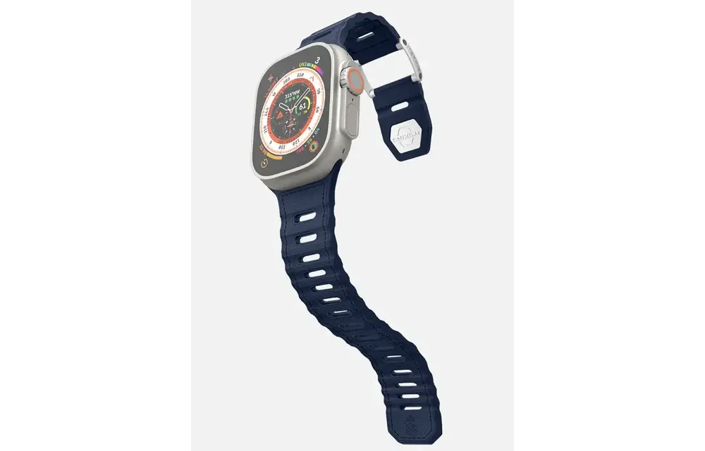 ITSKINS Ballistic R Lux Pineapple leather  Band  for Apple Watch 42/44/45/46/49mm - Navy Blue