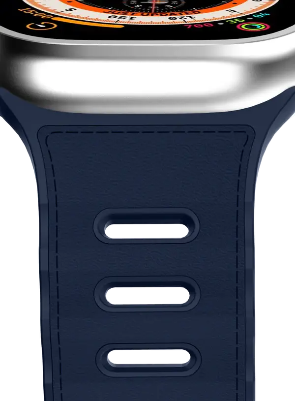 ITSKINS Ballistic R Lux Pineapple leather  Band  for Apple Watch 42/44/45/46/49mm - Navy Blue