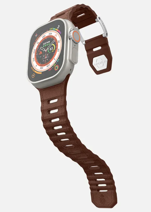 ITSKINS Ballistic R Lux Pineapple leather  Band  for Apple Watch 42/44/45/46/49mm - Brown