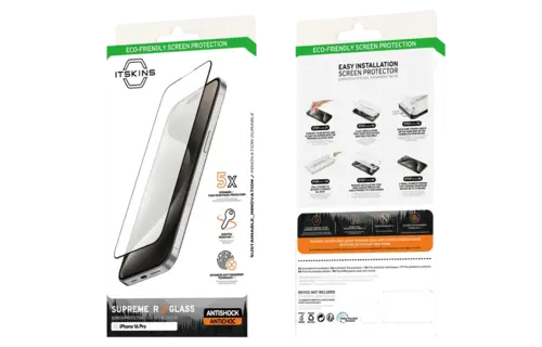 ITSKINS Supreme Glass Protector with Eco-Friendly Alignment Tool for iPhone 16 Pro - Clear