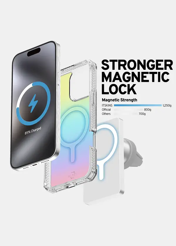 ITSKINS Hybrid R Vapor MagSafe Case for iPhone 16 Pro - Iridescent Violet