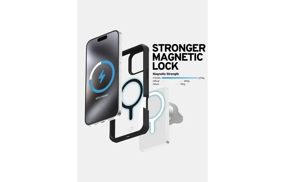 ITSKINS Hybrid R Solid MagSafe Case for iPhone 16 Pro Max - Black/Clear