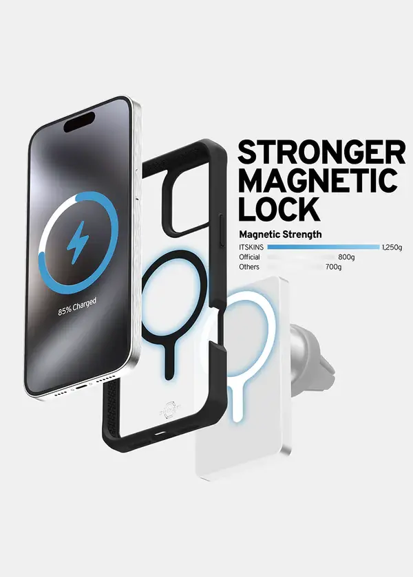 ITSKINS Hybrid R Solid MagSafe Case for iPhone 16 Pro Max - Black/Clear