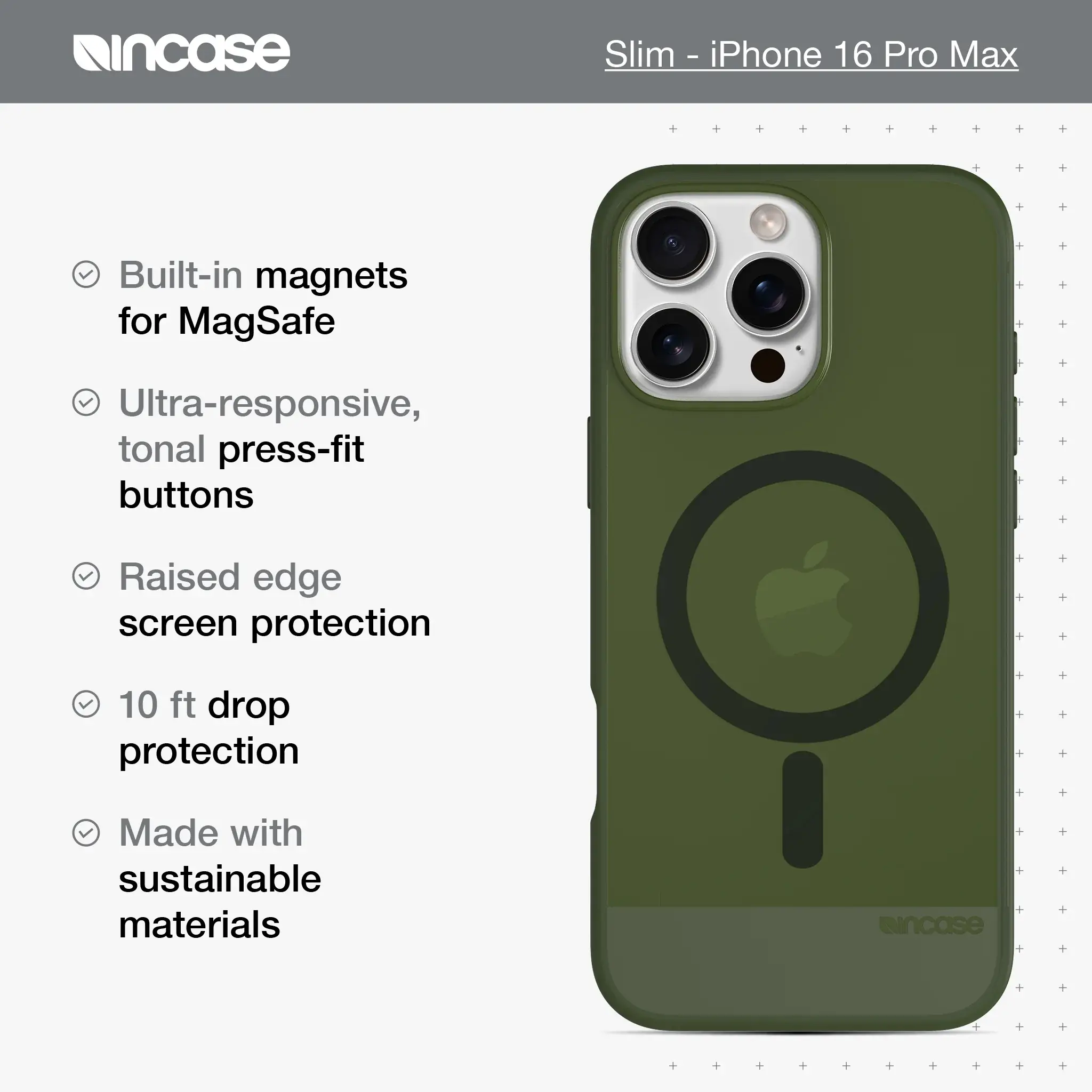 Incase Slim MagSafe Case for iPhone 16 Pro - Highland Green