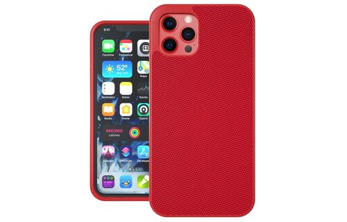 Evutec Ballistic Nylon Aergo Series Case With Afix for iPhone 12  / 12 Pro - Red