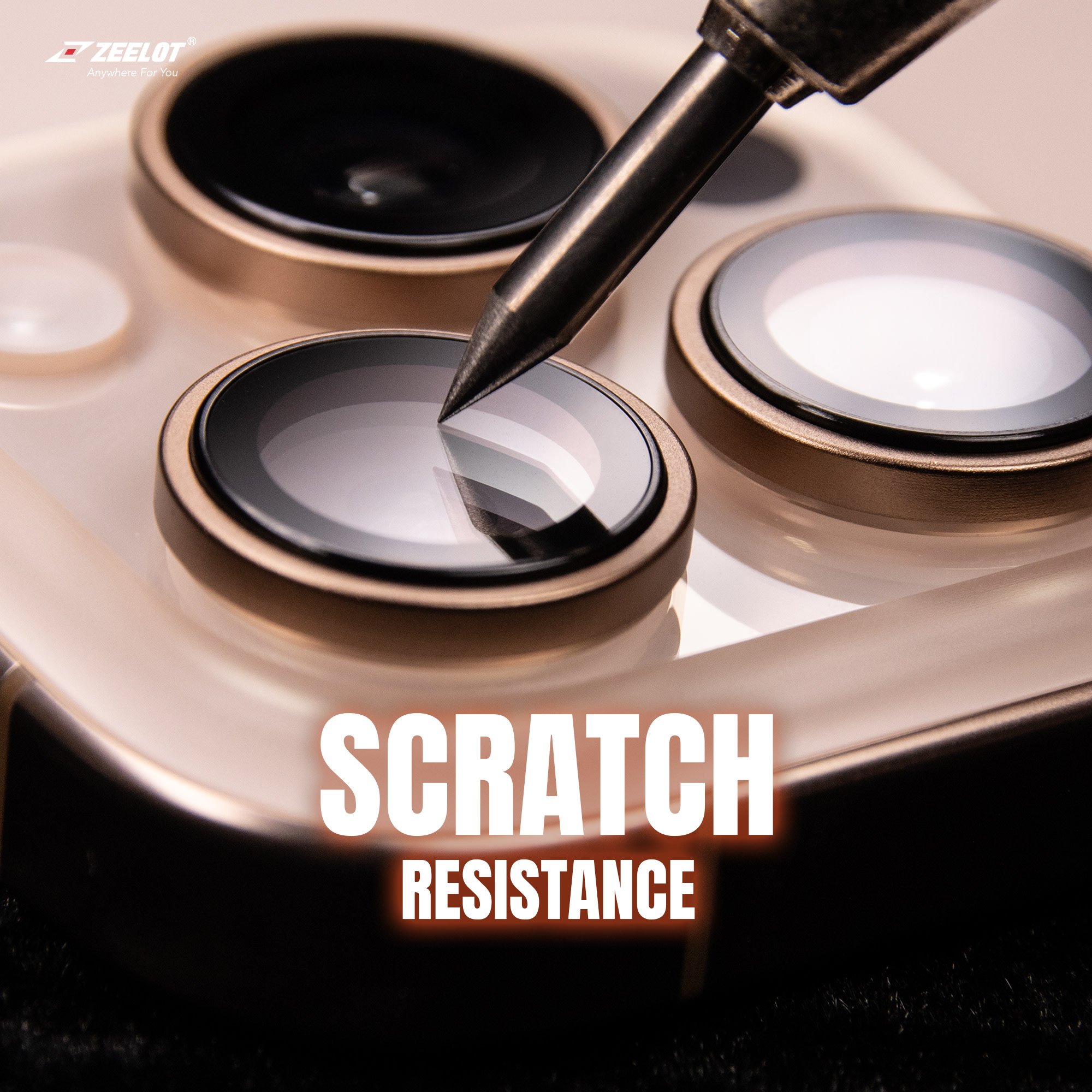 Zeelot Pishield Titanium Alloy Lens Protector for iPhone 16 Pro / 16 Pro Max - Iridescent