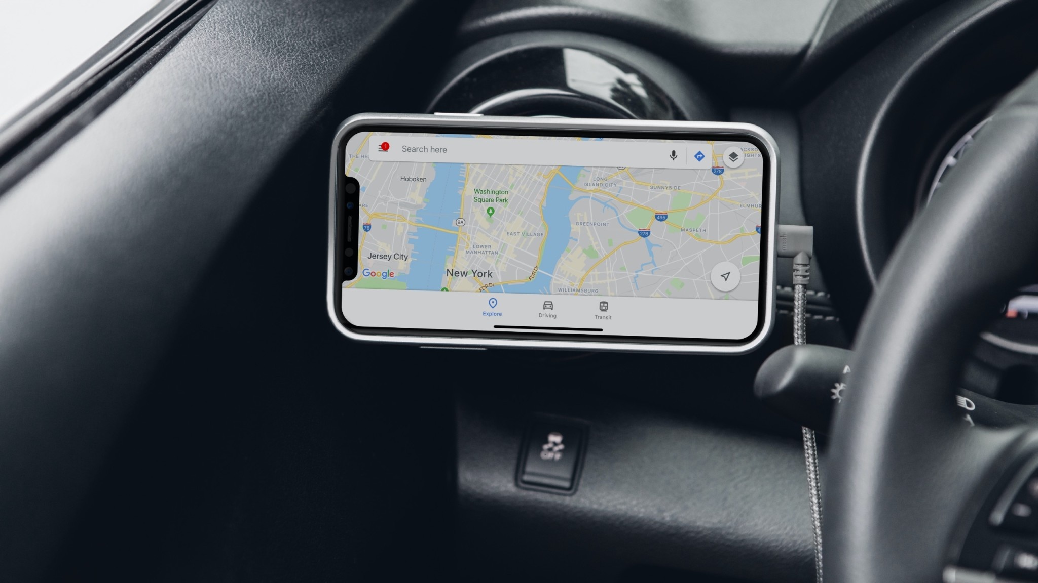 Moshi Integra USB-C to Lightning Charge and Sync Cable with 90-degree Connector 5ft /1.5m - Titanium Gray