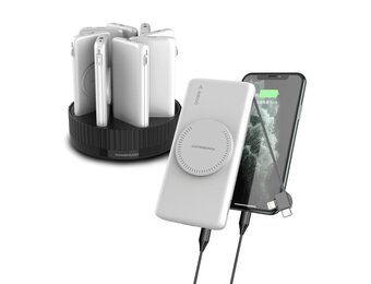 Powerology 8in1 Station 10000mAh PD 120W QC Wireless Power Bank -  White