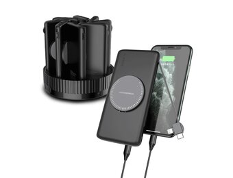 Powerology 8in1 Station 10000mAh PD 120W QC Wireless Power Bank - Black