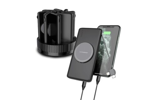 Powerology 8in1 Station 10000mAh PD 120W QC Wireless Power Bank - Black