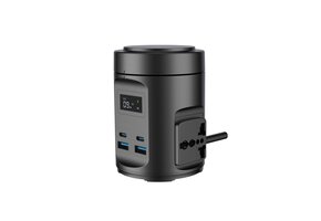 Powerology MagSafe Power Hub USB-C POWER DELIVERY AND USB-A QC 3.0 - Black