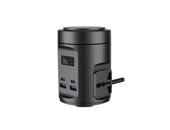 Powerology MagSafe Power Hub USB-C POWER DELIVERY AND USB-A QC 3.0 - Black