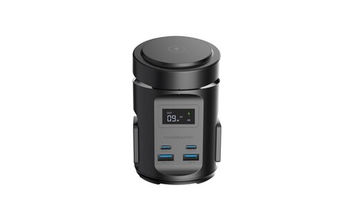 Powerology MagSafe Power Hub USB-C POWER DELIVERY AND USB-A QC 3.0 - Black