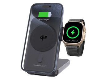 Powerology 10000mAh Qi2 - 15W iPhone 15 Magsafe Powerbank Watch Charger