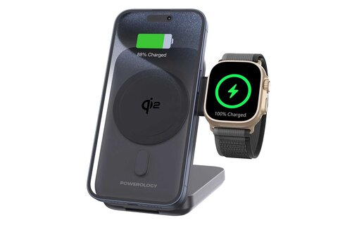 Powerology  10000mAh Qi2 - 15W iPhone 15 Magsafe Powerbank Watch Charger